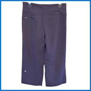 Lululemon Wide Leg Crop Leggings Pants Size 6 High Rise Draw String‎ Navy Blue